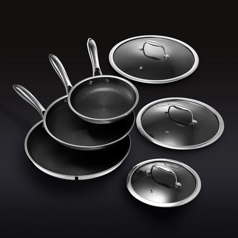 Hybrid Fry Pan Set with Lids, 6pc M1